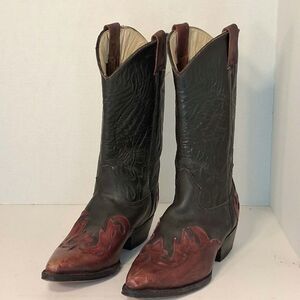 Vintage Pastizal Cowboy Boots Womens 6.5 Leather Eagle American Flag Tooled